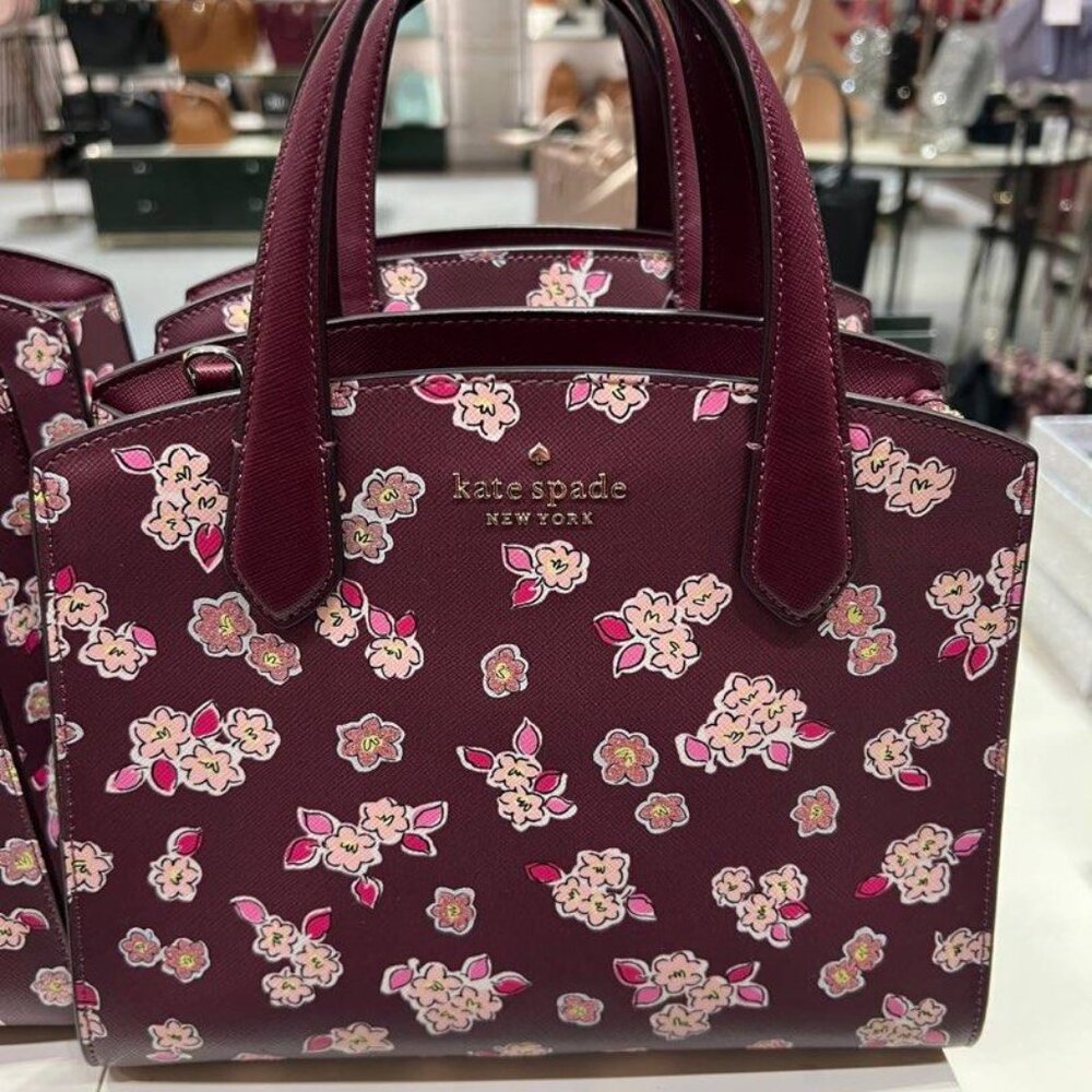 Kate Spade Tinsel Satchel Bag with floral print - Picture 4 of 5